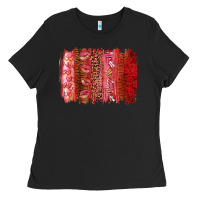 Black Valentine's Day Brushstrokes Ladies Tee - RanaPortraitStore