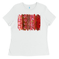 White Valentine's Day Brushstrokes Ladies Tee - RanaPortraitStore