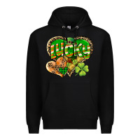 Black Lucky heart St. Patrick's Day Premium Hoodie - CowGirlArtShop