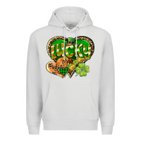 Dove Grey Lucky heart St. Patrick's Day Premium Hoodie - CowGirlArtShop