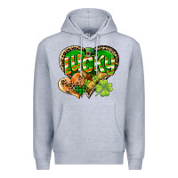 Heather Grey Lucky heart St. Patrick's Day Premium Hoodie - CowGirlArtShop