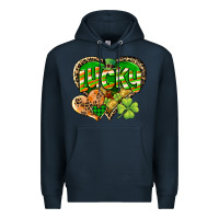 Navy Lucky heart St. Patrick's Day Premium Hoodie - CowGirlArtShop