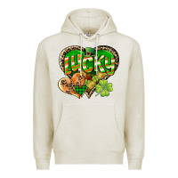 Oatmeal Heather Lucky heart St. Patrick's Day Premium Hoodie - CowGirlArtShop
