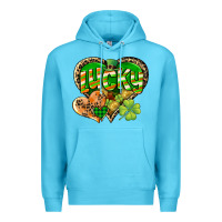 Ocean Blue Lucky heart St. Patrick's Day Premium Hoodie - CowGirlArtShop