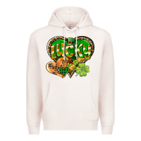 Pale Pink Lucky heart St. Patrick's Day Premium Hoodie - CowGirlArtShop