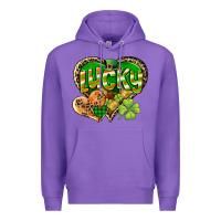 Purple Lucky heart St. Patrick's Day Premium Hoodie - CowGirlArtShop