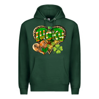 Sports Green Lucky heart St. Patrick's Day Premium Hoodie - CowGirlArtShop