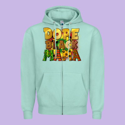 Dope Black Mama Juneteenth Zipper Hoodie Designed By Cowgirlartshop