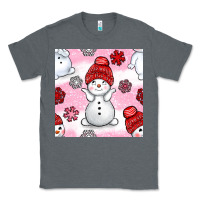Charcoal Heather cute snowman and snow flakes seamless pattern bbs Classic Tee - BundleAndBundleShop