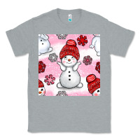 Heather Grey cute snowman and snow flakes seamless pattern bbs Classic Tee - BundleAndBundleShop