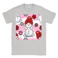 Moon Dust cute snowman and snow flakes seamless pattern bbs Classic Tee - BundleAndBundleShop