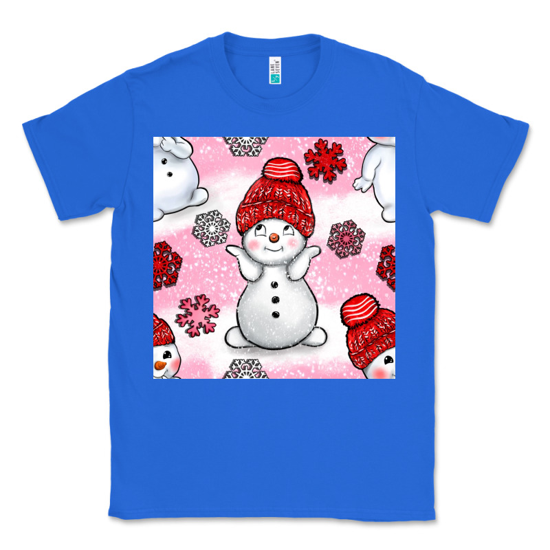 Cute Snowman And Snow Flakes Seamless Pattern Bbs Classic Tee by BundleAndBundleShop | Teevron