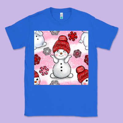 Cute Snowman And Snow Flakes Seamless Pattern Bbs Classic Tee Designed By Bundleandbundleshop