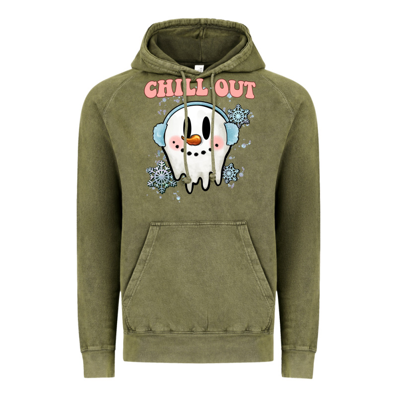 Chill Out Christmas Snowman Vintage Hoodie by MaliasSmallBusiness | Teevron