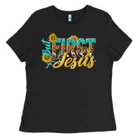 Black but first jesus Ladies Tee - NancyCooperArtShop