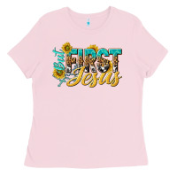 Bubblegum Pink but first jesus Ladies Tee - NancyCooperArtShop