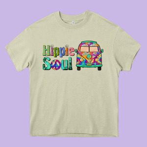 Hippie Soul Caravan Heavy Core Tee Designed By Barkaloodesign