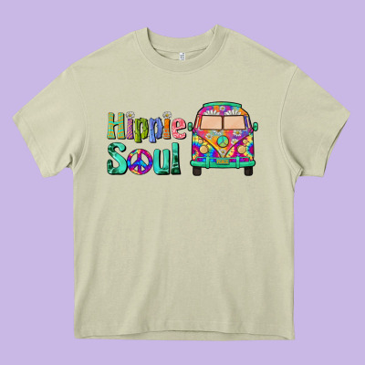 Hippie Soul Caravan Heavy Core Tee Designed By Barkaloodesign