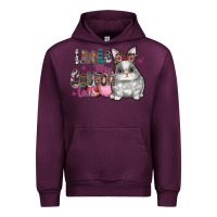 Mauve Wine Little Miss Cotton Tail Urban Hoodie - CowhideDigitalArt