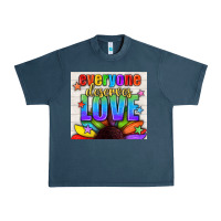 Midnight Navy Everyone Deserves Love Pride LGBTQ+ Tumbler Urban Heavy Tee - BundleAndBundleShop