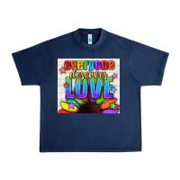 Navy Everyone Deserves Love Pride LGBTQ+ Tumbler Urban Heavy Tee - BundleAndBundleShop