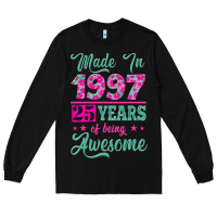 Black made in 1997, 25 years of being awesome Long Sleeve Tee - Jasminsmagicworld