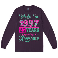 Plum made in 1997, 25 years of being awesome Long Sleeve Tee - Jasminsmagicworld