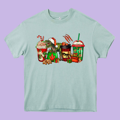 Trex Coffee Cups Heavy Core Tee Designed By Jasminsmagicworld