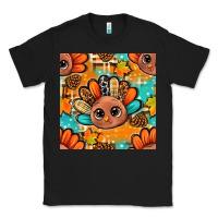 Black thanksgiving turkey and cone with tartan seamless pattern bbs Classic Tee - BundleAndBundleShop