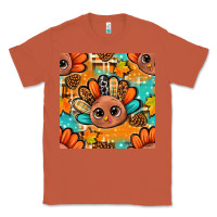 Copper thanksgiving turkey and cone with tartan seamless pattern bbs Classic Tee - BundleAndBundleShop