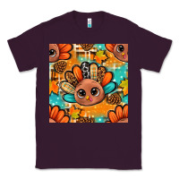 Plum thanksgiving turkey and cone with tartan seamless pattern bbs Classic Tee - BundleAndBundleShop