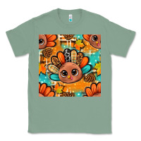 Sage thanksgiving turkey and cone with tartan seamless pattern bbs Classic Tee - BundleAndBundleShop