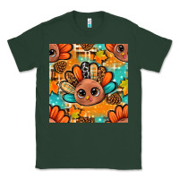 Sports Green thanksgiving turkey and cone with tartan seamless pattern bbs Classic Tee - BundleAndBundleShop