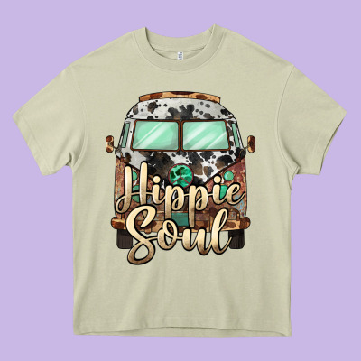 Hippie Soul Caravan Heavy Core Tee Designed By Barkaloodesign