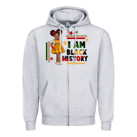 Heather Grey i am black history black girl peekaboo juneteenth Zipper Hoodie - CowGirlArtShop