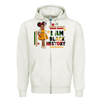 Oatmeal Heather i am black history black girl peekaboo juneteenth Zipper Hoodie - CowGirlArtShop