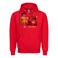 Red i am black history black girl peekaboo juneteenth Zipper Hoodie - CowGirlArtShop