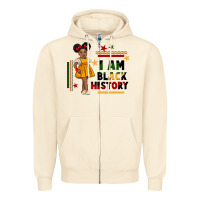 I Am Black History Black Girl Peekaboo Juneteenth Zipper Hoodie | Teevron