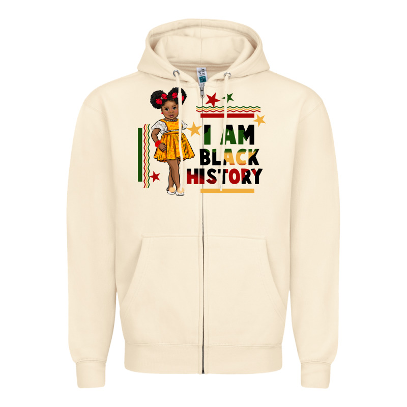 I Am Black History Black Girl Peekaboo Juneteenth Zipper Hoodie by CowGirlArtShop | Teevron
