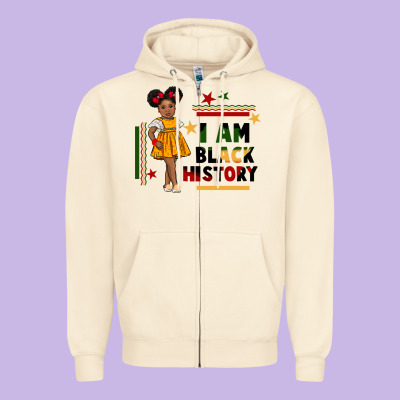 I Am Black History Black Girl Peekaboo Juneteenth Zipper Hoodie Designed By Cowgirlartshop