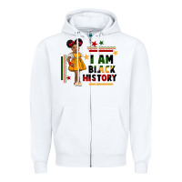 White i am black history black girl peekaboo juneteenth Zipper Hoodie - CowGirlArtShop