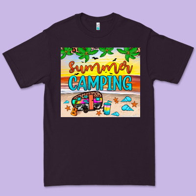 Summer Camping Premium Tee Designed By Jahusdesignshop