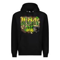 Black lucky me st. patricks day Premium Hoodie - HowdyJamesFarm