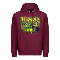 Burgundy lucky me st. patricks day Premium Hoodie - HowdyJamesFarm
