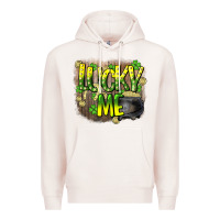 Pale Pink lucky me st. patricks day Premium Hoodie - HowdyJamesFarm