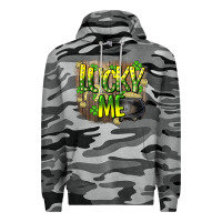 Slate Camo lucky me st. patricks day Premium Hoodie - HowdyJamesFarm