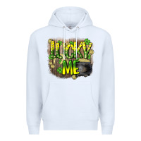White lucky me st. patricks day Premium Hoodie - HowdyJamesFarm