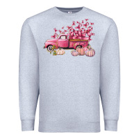 Heather Grey Breast Cancer truck Premium Sweatshirt - FaDigitalArtStudio