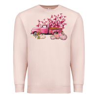 Pale Pink Breast Cancer truck Premium Sweatshirt - FaDigitalArtStudio
