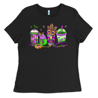 Black mardi gras coffee Ladies Tee - Jasminsmagicworld